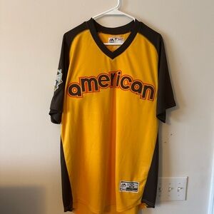 Majestic Yellow and Brown Men's Jersey
